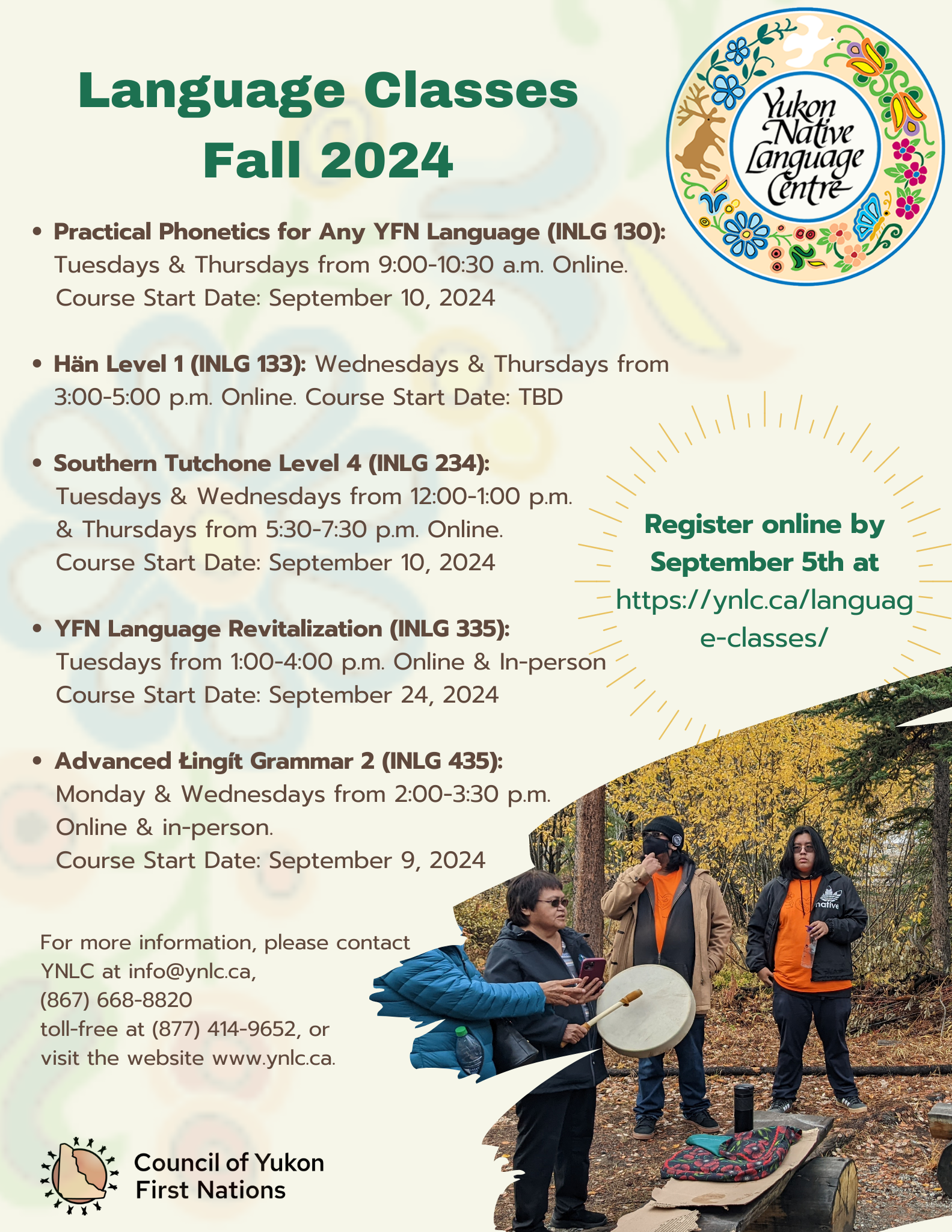 Register Now Fall 2024 Courses! - Yukon Native Language Centre