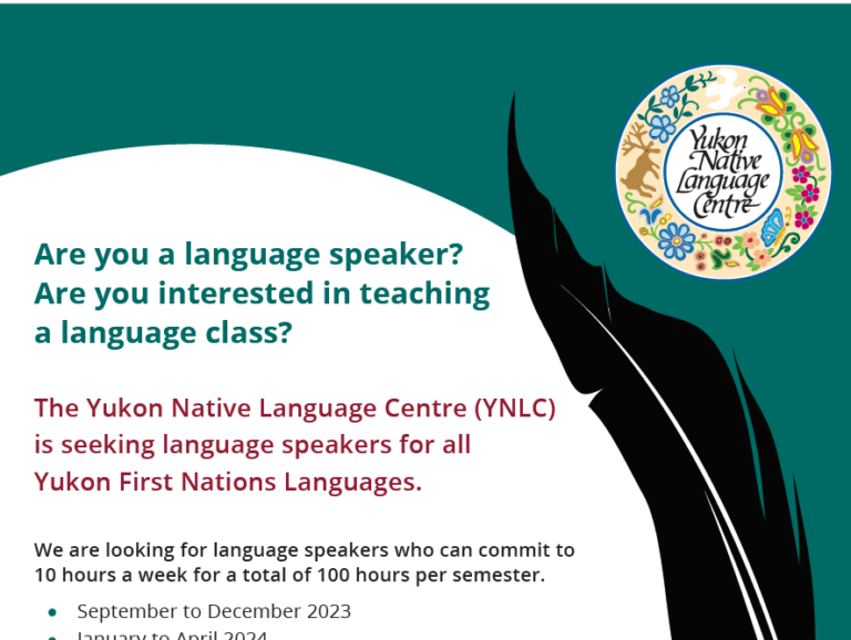 Call for Language Teachers Yukon Native Language Centre